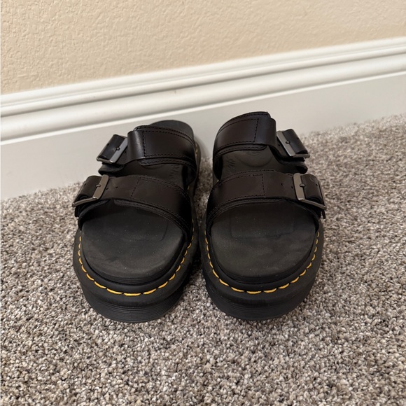 Dr. Martens Black Leather Myles Platform Sandals - Doc Martens - Picture 2 of 6